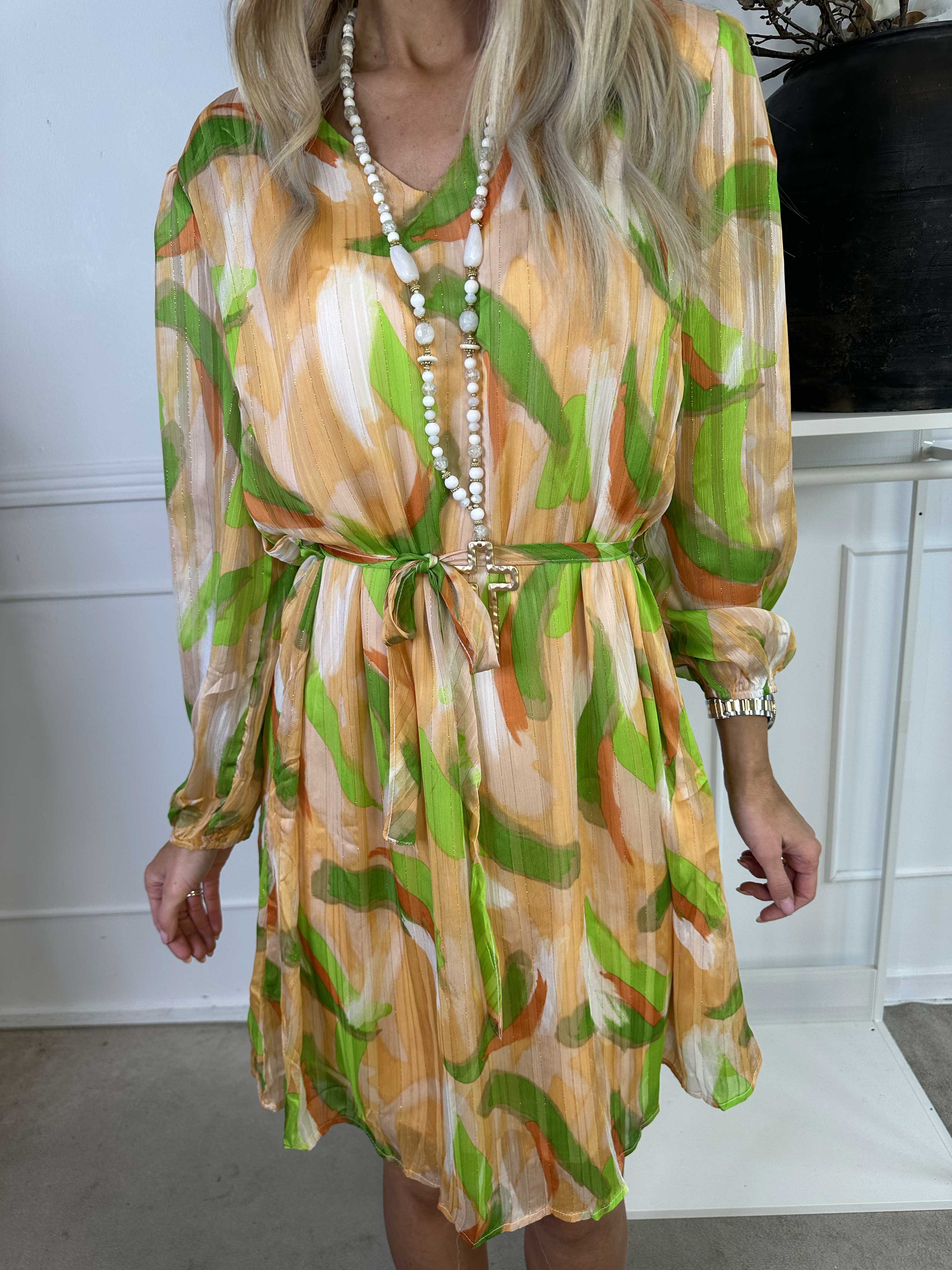 Filipa - Mønstret tunikakjole med glimmertråde